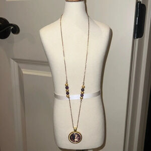 New Florida State University Necklace 12” Gold Plated.